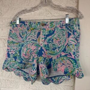 Lilly Pulitzer Colorful Paisley Women Scallop Shorts 8